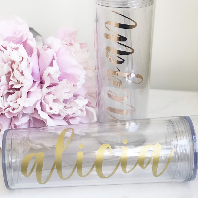 Clear Personalized Name Skinny Tumbler