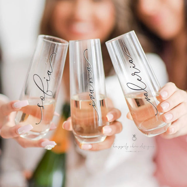 Bridesmaid champagne flutes