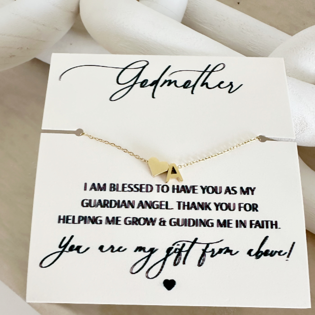 Godmother initial necklace jewelry