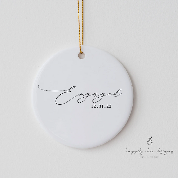 Our first Christmas engaged engagement keepsake ornament wedding day save the date ornament mr and mrs milestone engagement day year