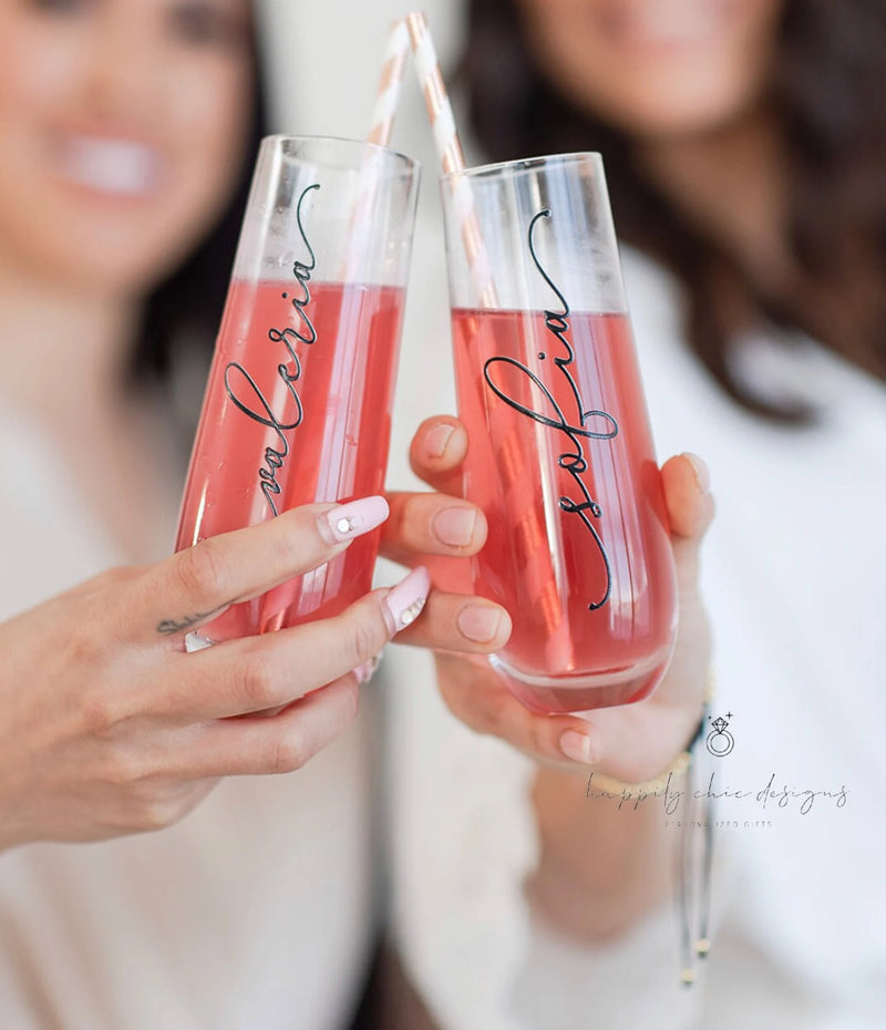 Bridesmaid champagne flutes