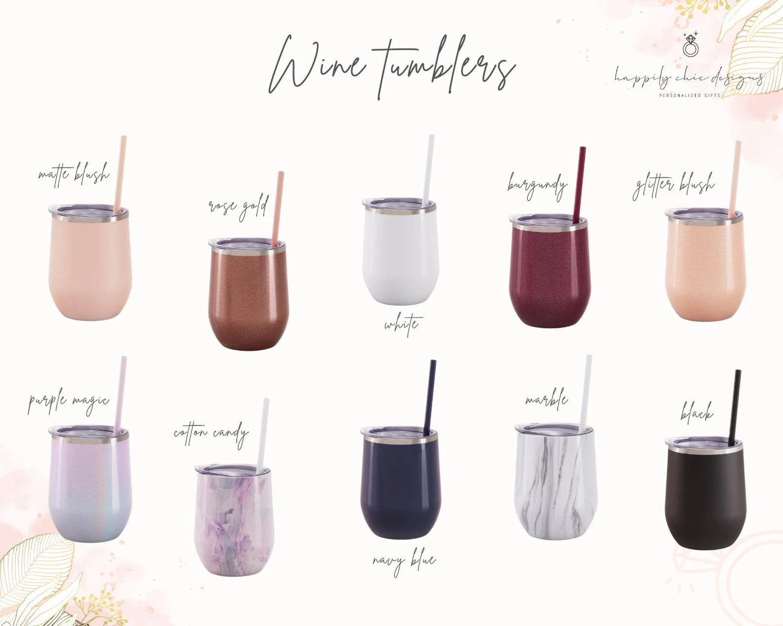 Personalized Bridesmaid wine tumblers