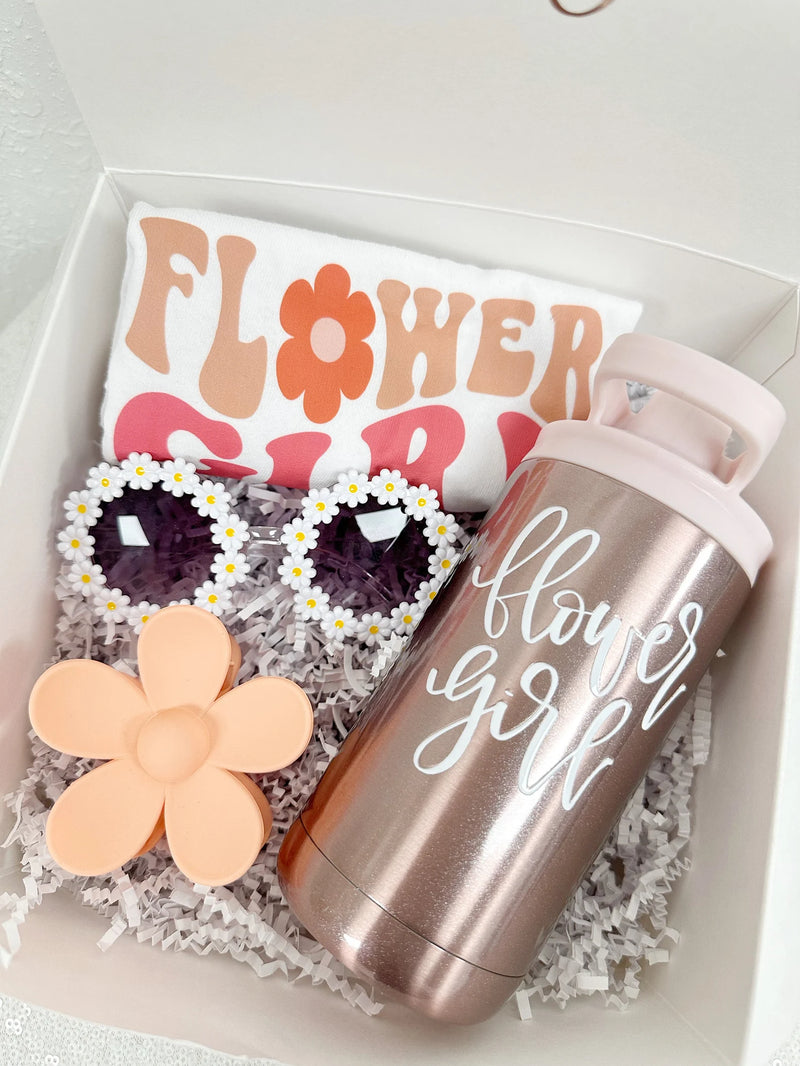 Flower girl proposal gift box with hair clip