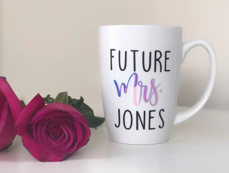 Future mrs mug- engagement gift- personalized future mrs mug- bride mug- personalized gifts- engaged af mug- bridal shower gift- custom mug.