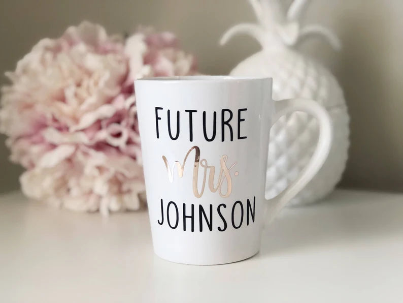 Future mrs mug- engagement gift- personalized future mrs mug- bride mug- personalized gifts- engaged af mug- bridal shower gift- custom mug.