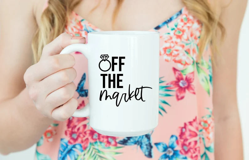 Off the market coffee mug- engagement gift idea- does this ring make me look engaged af mug- gift for bride to be- Personalized future mrs.