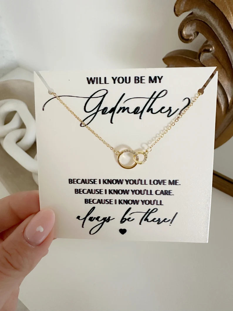 Godmother proposal box- godmother frosted cup - thank you for being my - necklace gift idea fairy godmother gift for madrina baptism box.