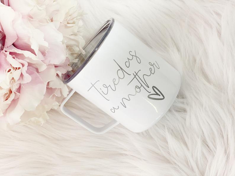 Tired as a mother coffee mug- Mother’s Day gift idea- baby shower gift box- tough as a mother mom life tumbler- mommy to be mugs mama mug