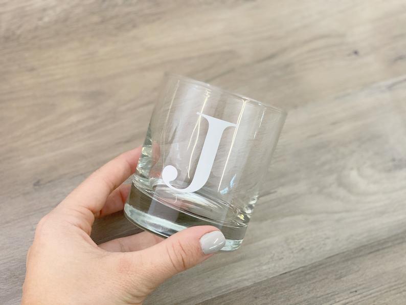 Initial whiskey glasses- groomsmen whiskey glasses- groomsmen proposal gift idea- best man gift- personalized whiskey glass- personalized