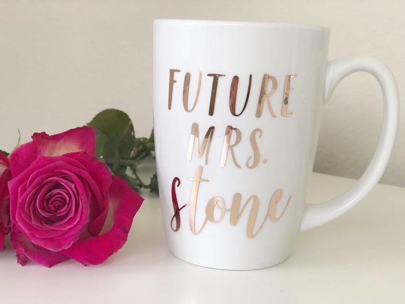 Future mrs mug- engagement gift- engagement mug- future mrs gift- rose gold mug- bride mug- bridal shower gift- rose gold future mrs- mug