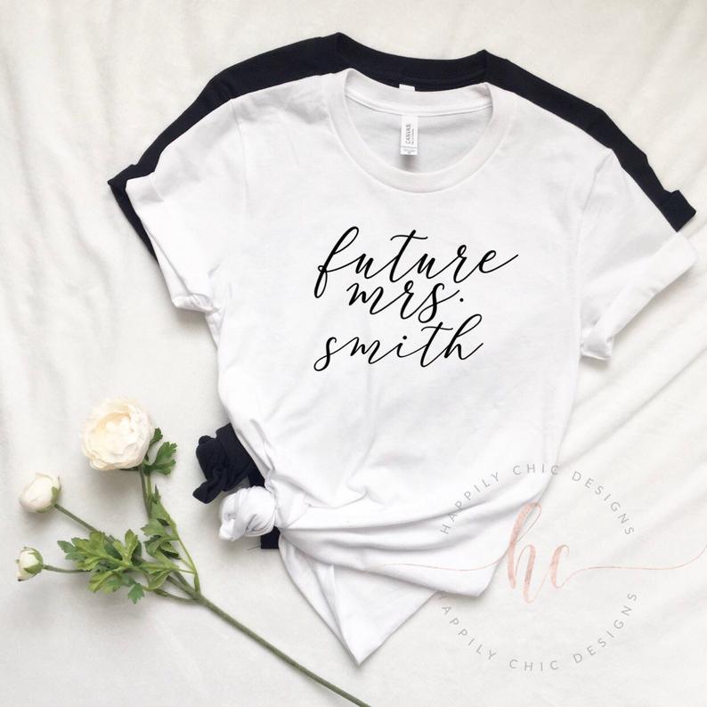 Personalized bride shirt- future mrs t shirt for bride to be- bridal shirts- engagement gift box gift idea- bride box gift- shirt for bride