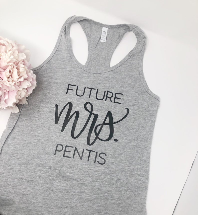 Personalized future mrs tank top shirt- bride shirt- future mrs engagement gift- future mrs gift box- bride gift t shirts- bride tank top