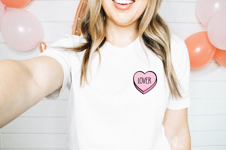 Custom candy heart shirt - conversation candy heart sayings shirt valentines day galentines day shirt gift idea for best friend sweetheart