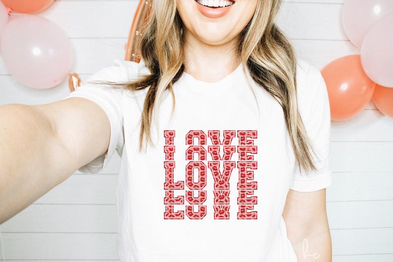 Leopard retro love shirt - valentines day tshirt - xoxo cheetah love shirt- galentines gift idea- custom shirt - v is for shirts