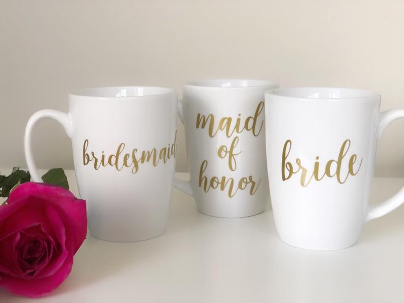 Bridal party mugs- bridesmaid proposal gift idea- personalized coffee mug- personalized bridesmaid gifts- maid of honor coffee mug-