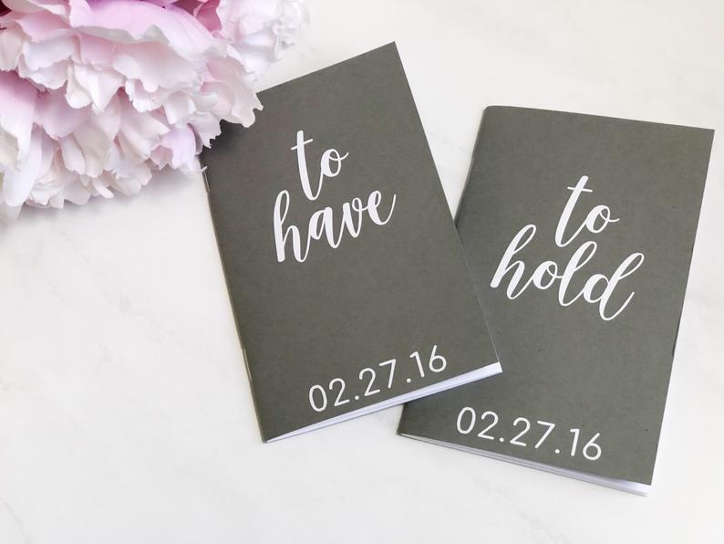 To have to hold personalized wedding vow books- wedding journal notebook- his and her vow book- gifts for the couple- mr and mrs vow book-