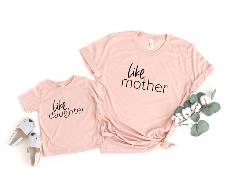 Like mother like daughter matching shirts- mommy and me shirt set- mama's bestie mini me- mothers day shirt idea - gift for girl mom baby