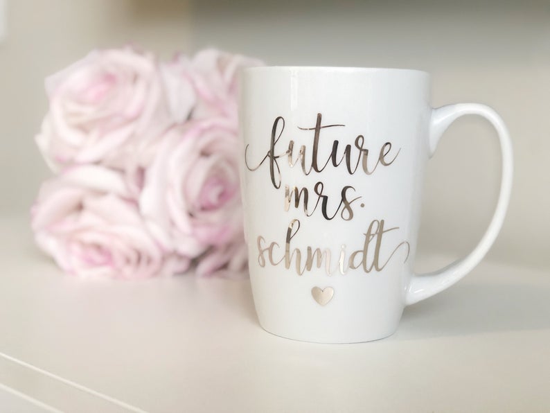 Rose gold future mrs mug- rose gold bride mug- engagement mug- personalized future mrs mug- bride to be mug- future mrs gift idea- bridal mu