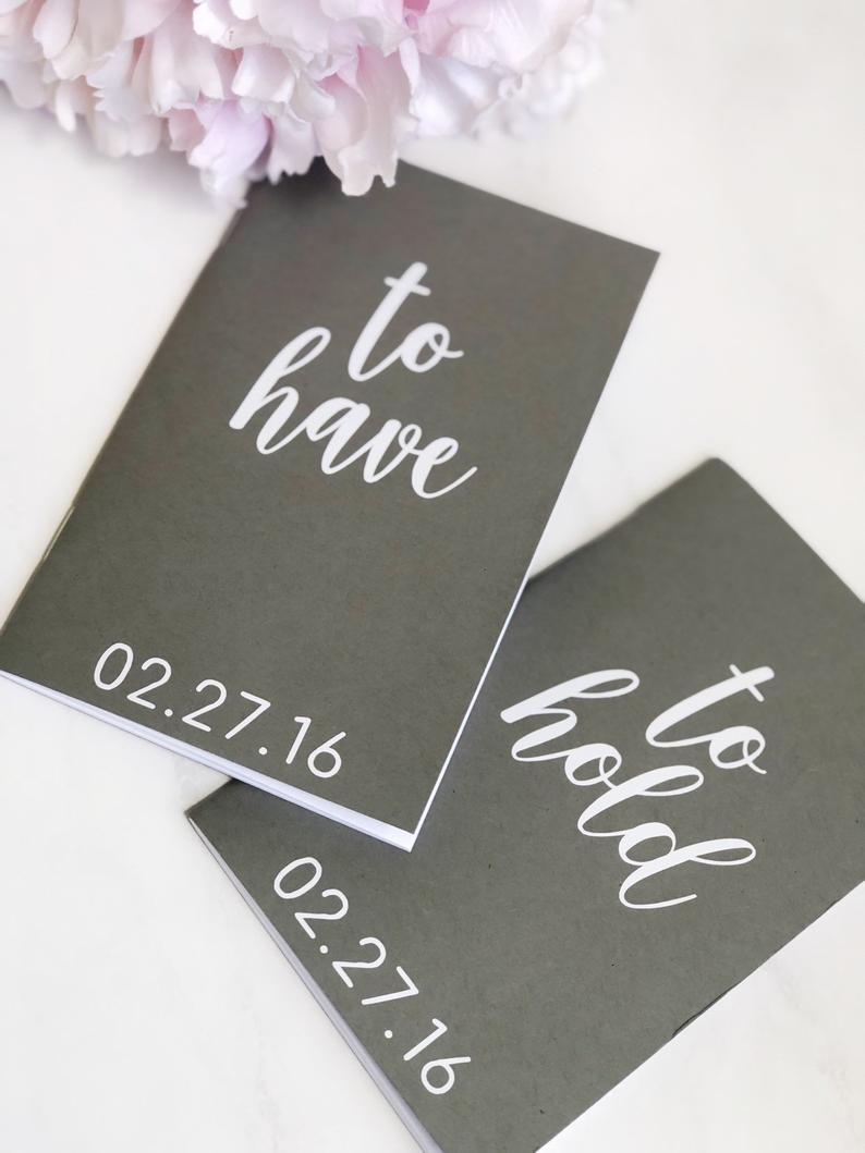 To have to hold personalized wedding vow books- wedding journal notebook- his and her vow book- gifts for the couple- mr and mrs vow book-