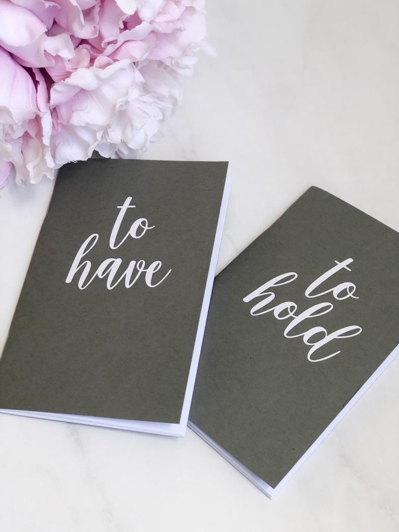 To have to hold personalized wedding vow books- wedding journal notebook- his and her vow book- gifts for the couple- mr and mrs vow book-