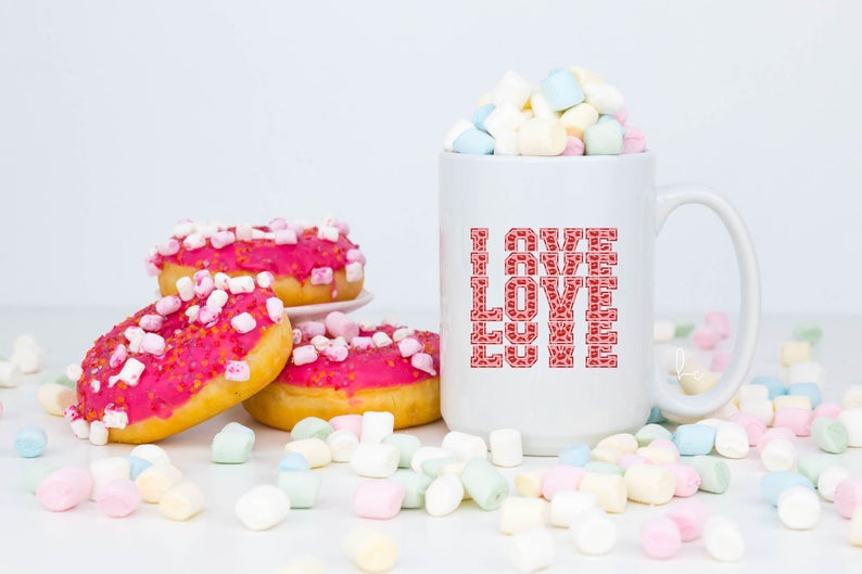 Leopard love mug- cheetah love xoxo lips - valentines day gift idea for best friend - galentines squad holiday mug - gift for best friend