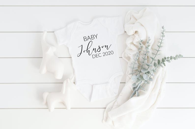 Keeping a secret funny unique Baby announcement body suit- pregnancy r –  Happily Chic Designs