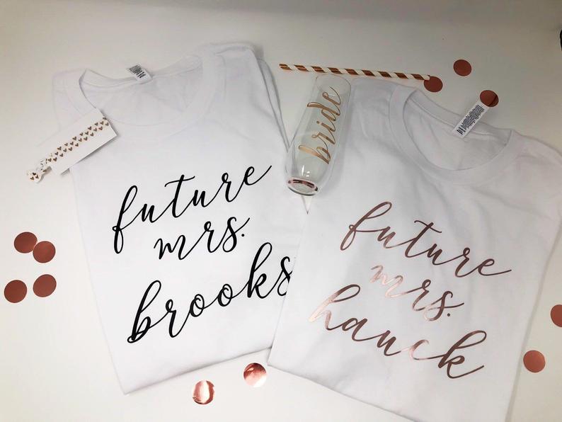 Personalized future mrs shirt- bride tank- bride t shirt- gift for bride- wedding planning shirt- future mrs bride box gift idea set