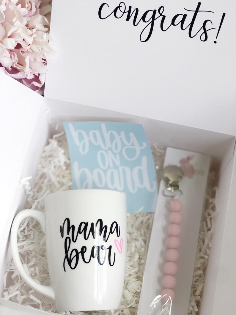 Mama bear mug gift box set- gift for mom- new mom gift set - baby shower gifts- its a girl its a boy gift set- baby boy baby girl gift box-