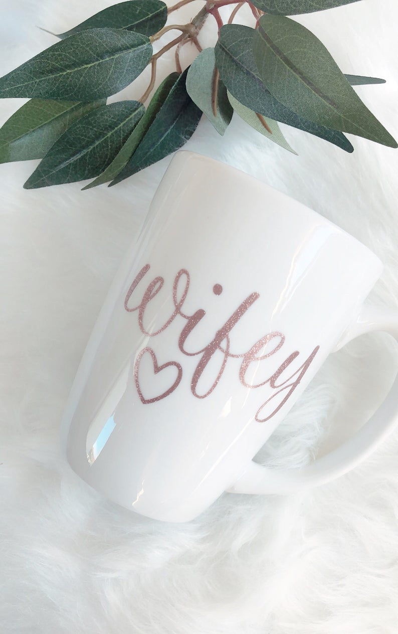 Wifey mug- rose gold wifey mug- future mrs mug- bride mug- bride to be gift mug- wifey for lifey - wife of the party mug - mrs mug bridal