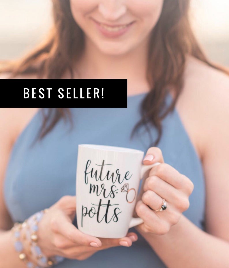 personalized bride mug- gift for a bride to be- engagement mug- does this ring make me look engaged mug- personalized future mrs gifts-