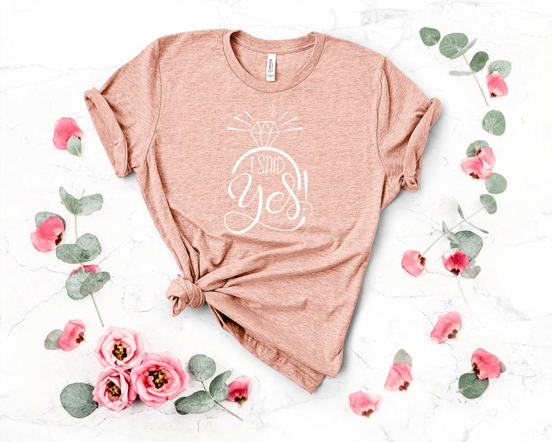 i said yes shirt- bride shirt- bridal shirts- engagement shirts- shirt for bride to be- i said yes gifts- future mrs tank top shirts