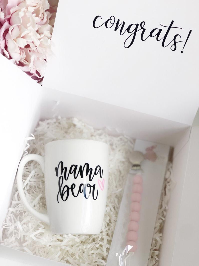 Mama bear mug gift set for new mom- mommy mug - Mother's Day gift for mom- baby shower gender reveal gift idea- baby announcement gift idea