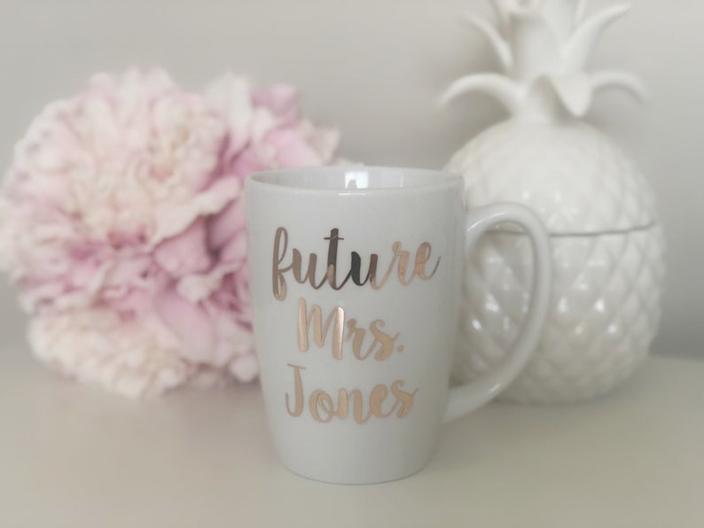 Personalized future mrs mug- future mrs mug- engagement gift- bride to be mug- future mrs gift- bridal shower gift- bridal mug- mrs mug-