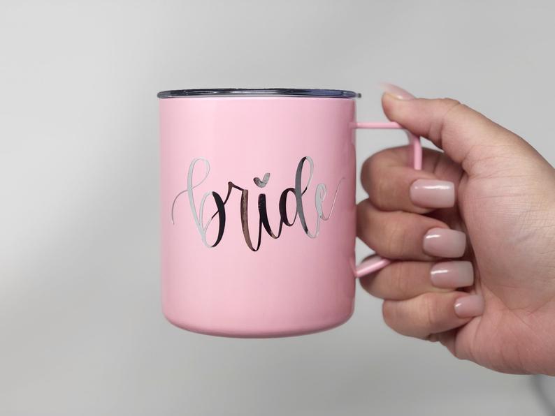 Pink bridesmaid coffee mugs- bridesmaid proposal mug- personalized travel mug- personalized bridesmaid gift idea- name mug- gift for her