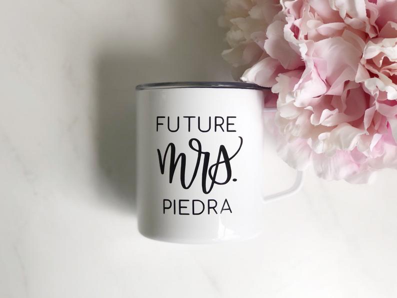 Personalized future mrs mug tumbler- engagement gift- bride travel mug- wifey mugs- future mrs gift- bride to be gift mug- stainless steel