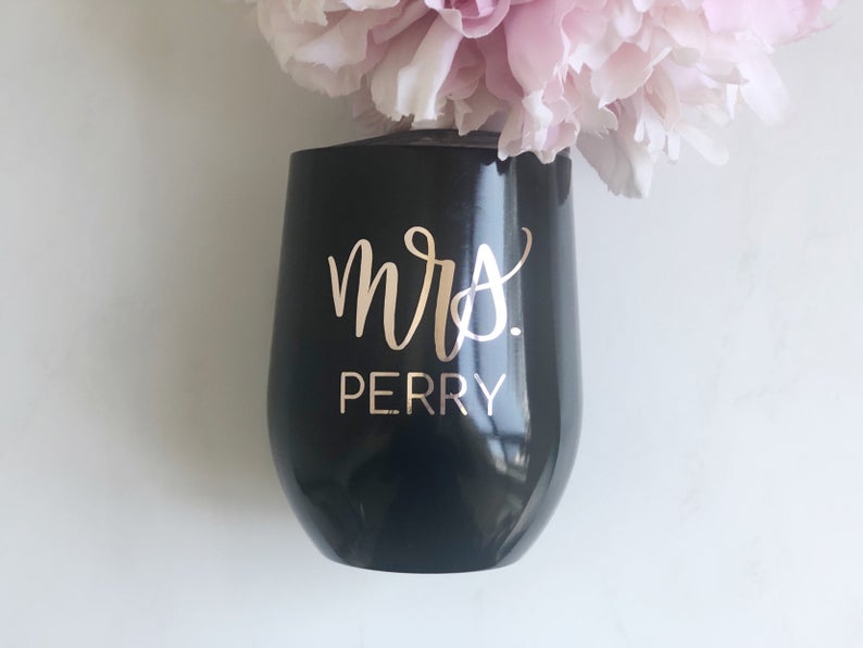 Swig tumbler- bride wine tumbler - Black tumbler- future mrs wine tumbler gifts- bride box set- engagement wedding honeymoon tumbler gift