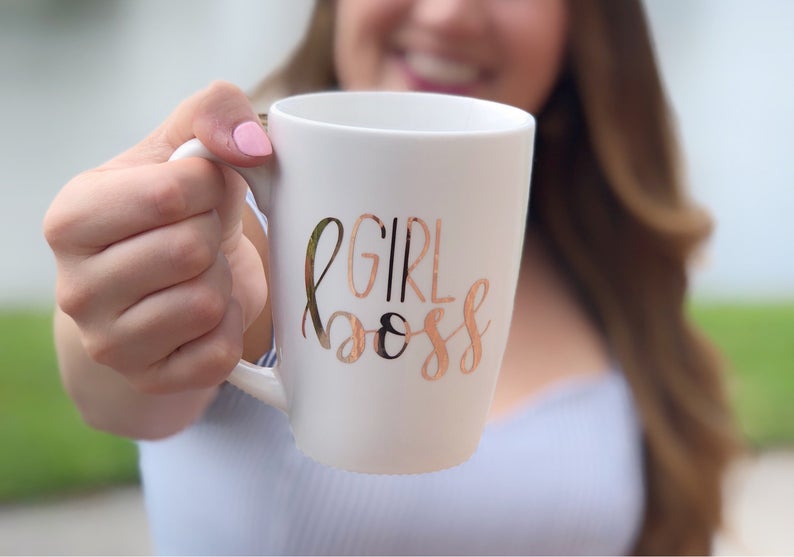 Girl boss mug- rose gold boss lady mug- best friend gift idea mug- entrepreneur mug- etsy seller mug- boss lady mug- gifts for boss- boss mu