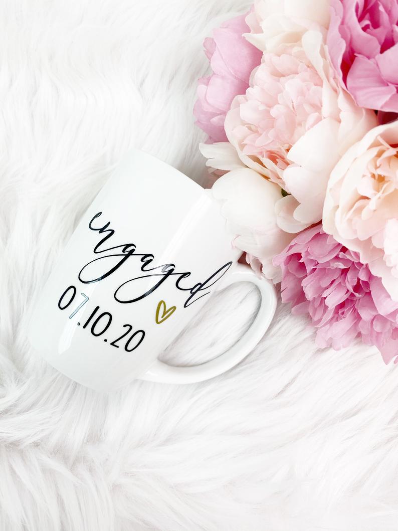 Engaged mug- engaged af- bride to be gift- does this ring make me look- future Mrs mug- engagement gift idea- bride gift box set- mr and Mrs