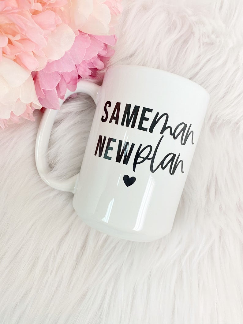 Same man new plan mug bride coffee mug- quarantine bride mug- future Mrs gift- postponed wedding gift - COVID engagement gift for bride to