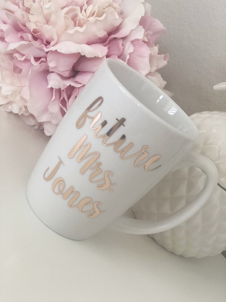 Personalized future mrs mug- future mrs mug- engagement gift- bride to be mug- future mrs gift- bridal shower gift- bridal mug- mrs mug-