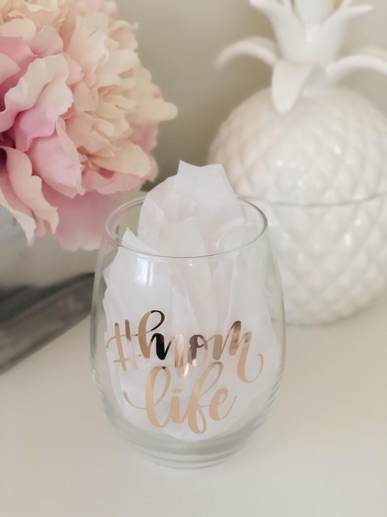 Mom life wine glass- mommy wine glass- gift for mom- new mom wine glass- funny wine glass- mom life - Mother's Day gift idea- mommy mugs-