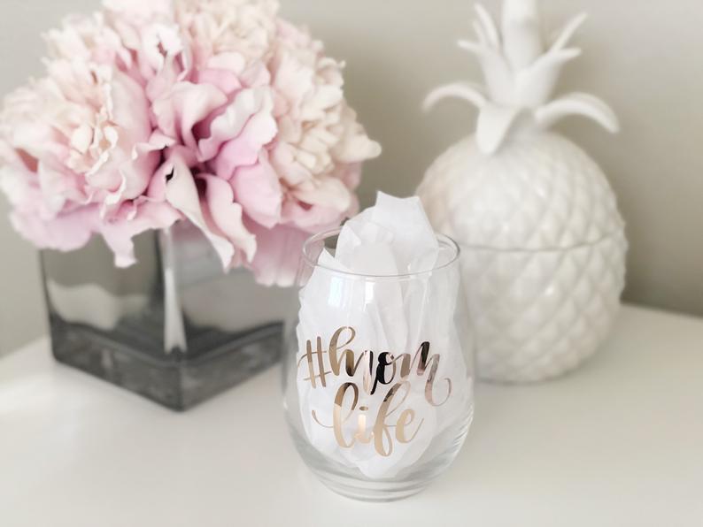 Mom life wine glass- mommy wine glass- gift for mom- new mom wine glass- funny wine glass- mom life - Mother's Day gift idea- mommy mugs-