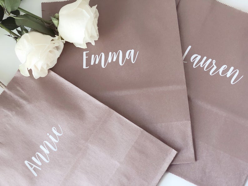 Rose gold bridesmaid gift bags- personalized wedding party gift bags- rose gold gift bag- bridal party gift bag- medium wedding gift bags-