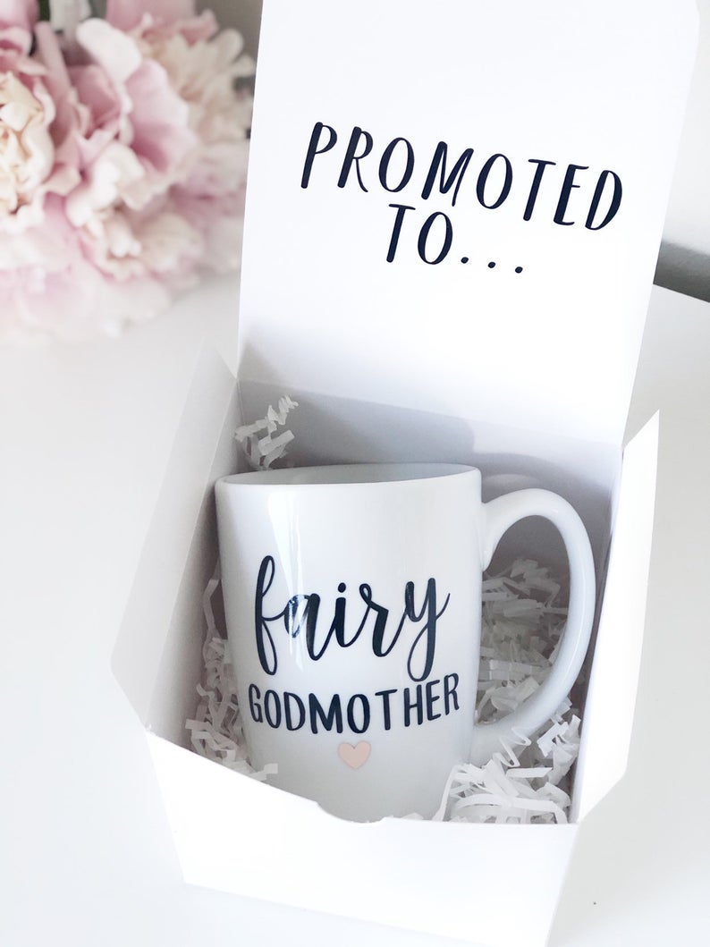 Baby announcement - pregnancy announcement ideas - promoted to mug set - auntie mug - mom to be - aunt to be mug- godmother proposal idea