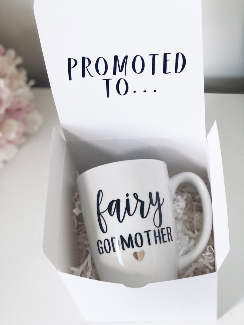 Baby announcement - pregnancy announcement ideas - promoted to mug set - auntie mug - mom to be - aunt to be mug- godmother proposal idea