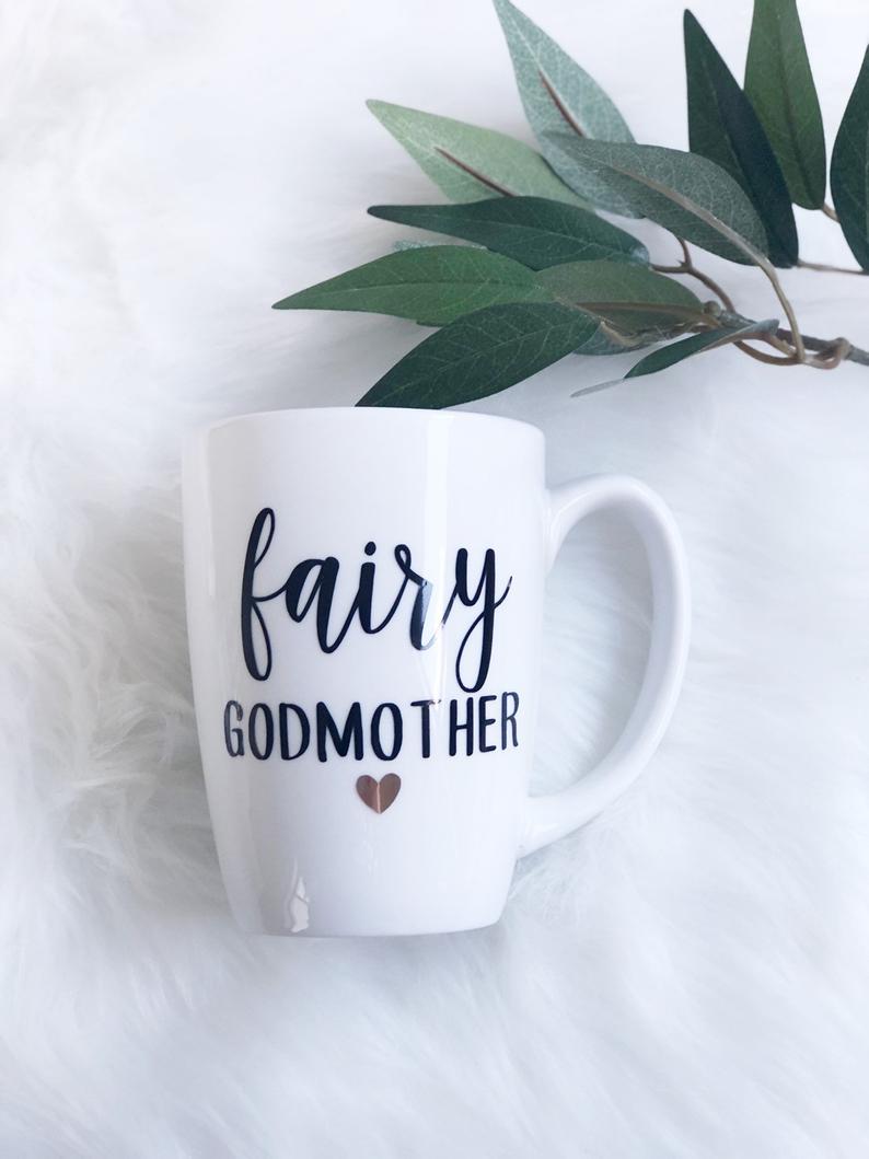 Fairy godmother mug- godmother mugs gift- godparents gift idea - godparents mug- personalized godmother gift- godfather gift idea -