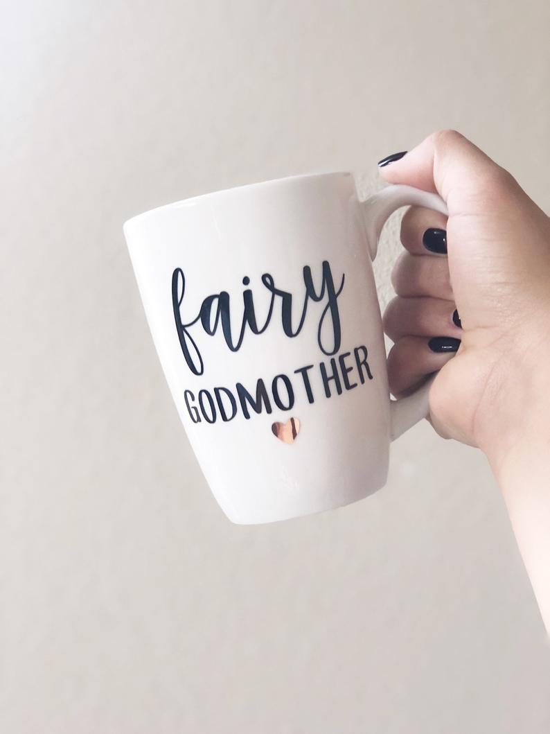 Fairy godmother mug- godmother mugs gift- godparents gift idea - godparents mug- personalized godmother gift- godfather gift idea -