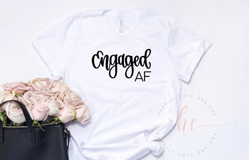 Engaged af gift box set- engagement gift box for bride to be - future mrs gift set- bride to be gifts- bride shirt- wifey i said yes gift bo