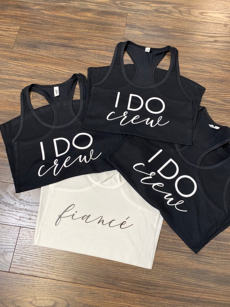 I do crew tank top shirts- bride squad bride tribe shirts- bachelorette party weekend shirts- shirts for bridal party- bridesmaid shirts-