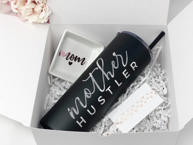 Mother hustler tumbler- mom water bottle tumbler with straw- girl boss tumbler- stainless steel tumbler gift for mom to be lady boss- mompre